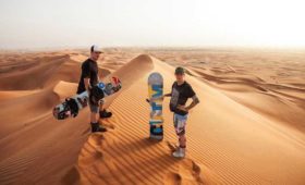 skiing in the desert