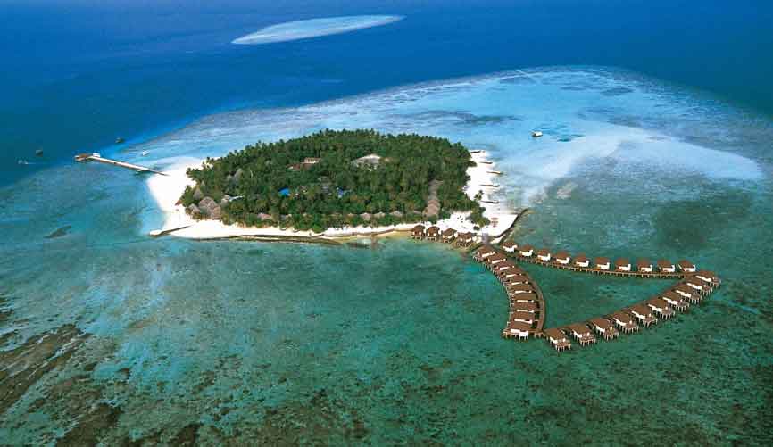 Alimatha Island aerial view maldives