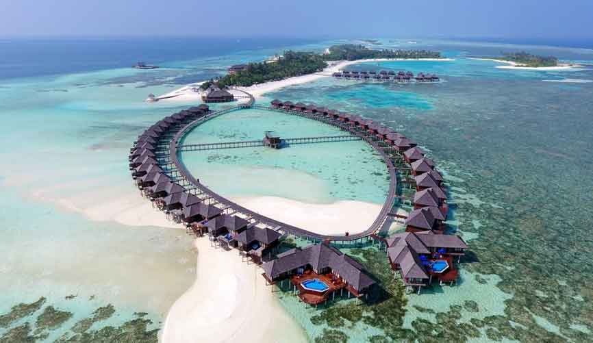 Olhuveli Island aerial view maldives