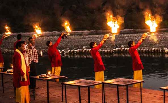 Ganga Aarti at Triveni Ghat in Rishikesh